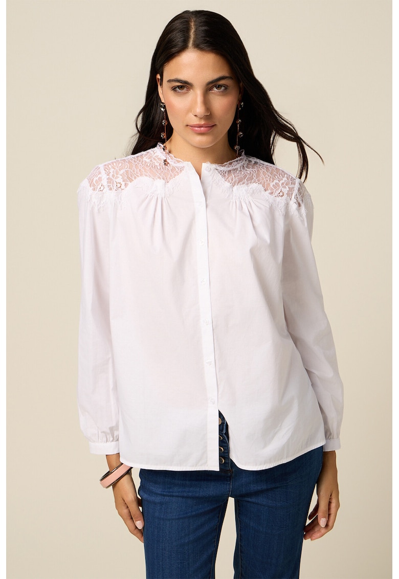 Памучна риза с дантела Oltre