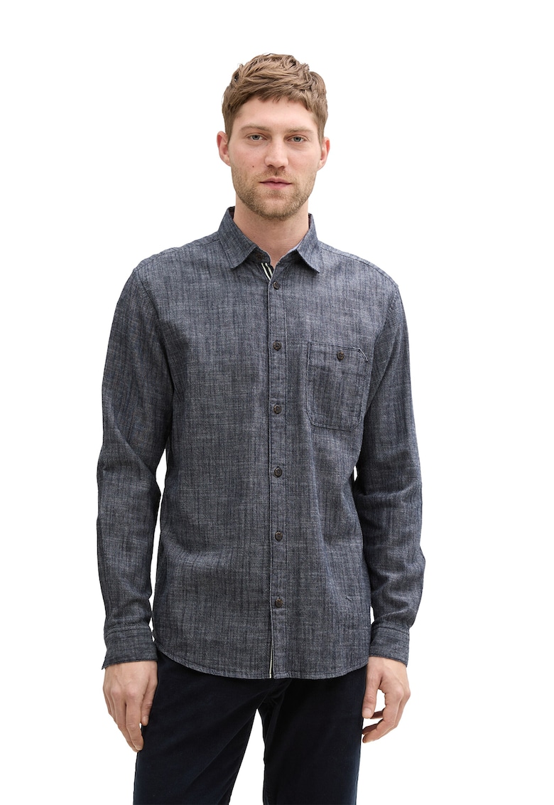Памучна риза с джоб на гърдите Tom Tailor