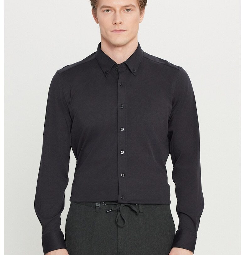 Памучна риза с дълги ръкави и яка с копчета ACCo