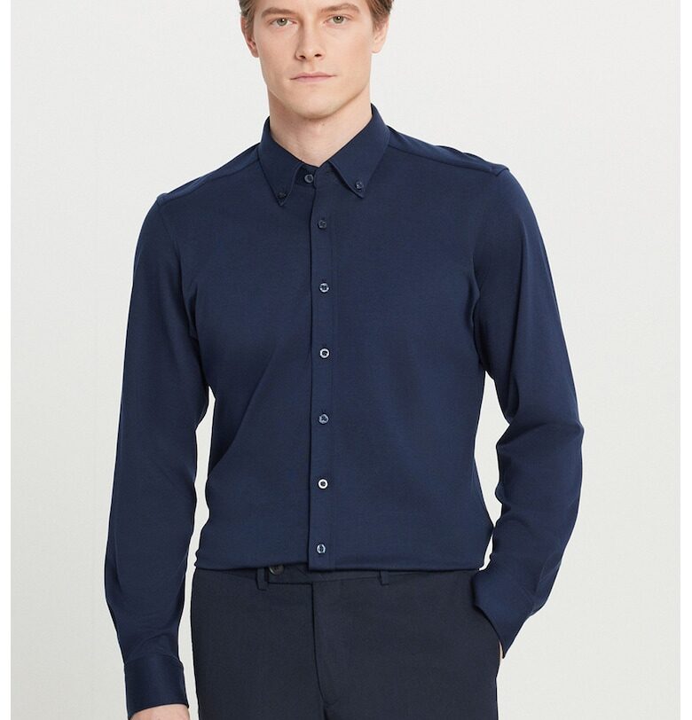 Памучна риза с дълги ръкави и яка с копчета ACCo