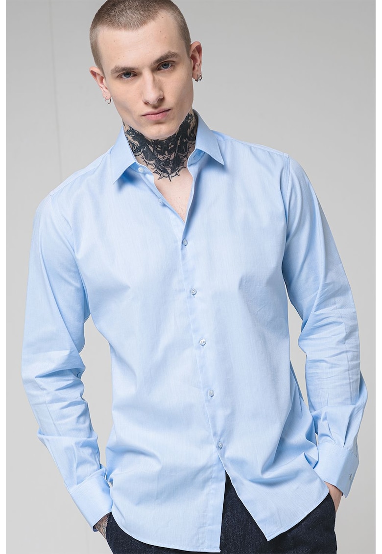 Памучна риза с класическа яка Karl Lagerfeld