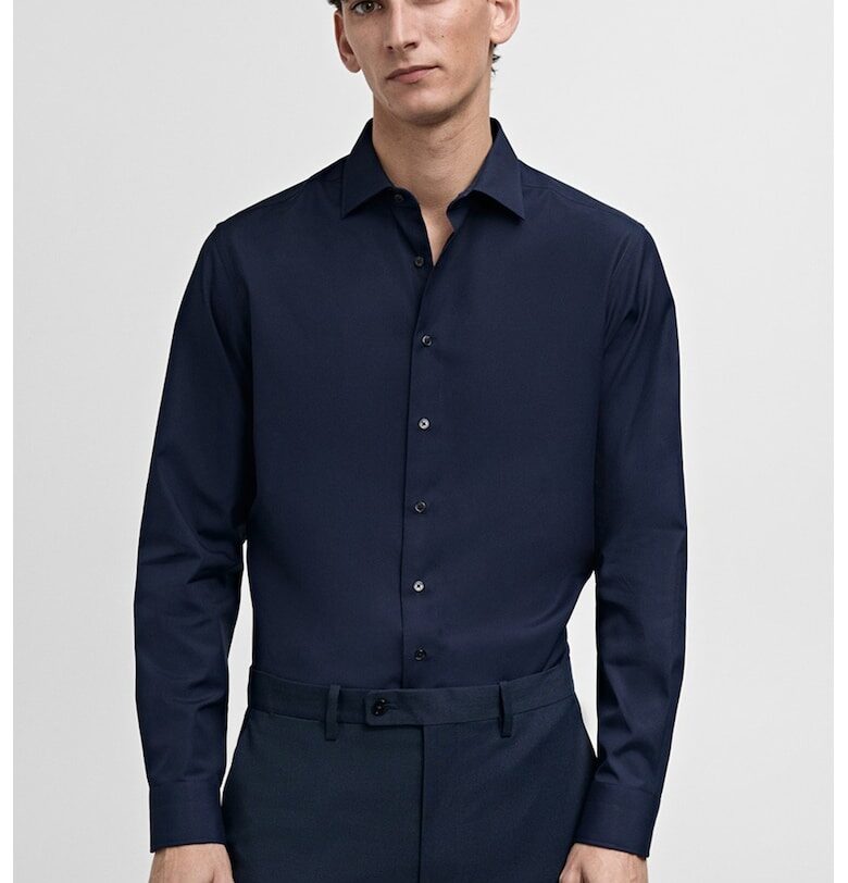 Памучна риза с класическа яка Mango