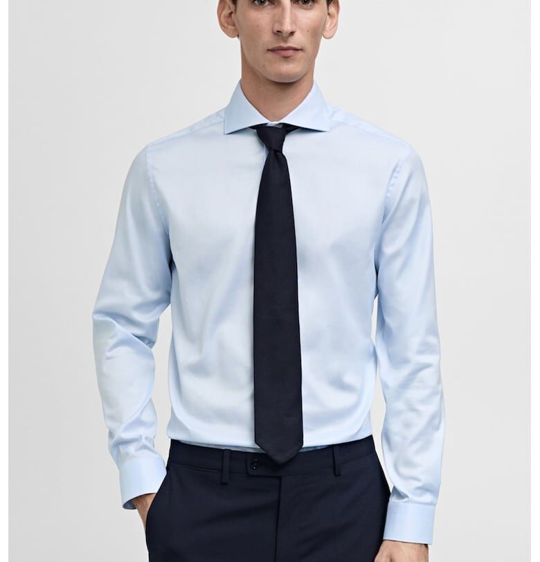 Памучна риза с класическа яка Mango