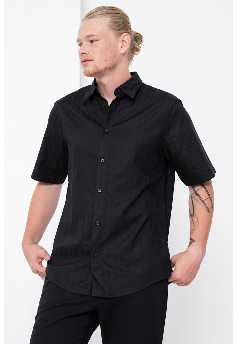 Памучна риза с къси ръкави ARMANI EXCHANGE