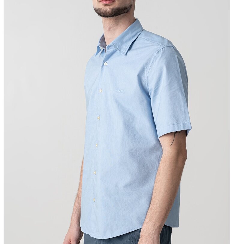 Памучна риза с къси ръкави BOSS