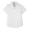 Памучна риза с къси ръкави BOSS Kidswear