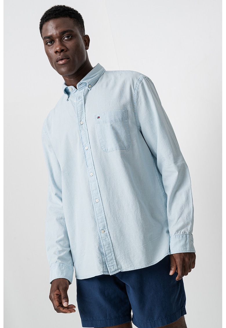 Памучна риза с пришит джоб Tommy Hilfiger