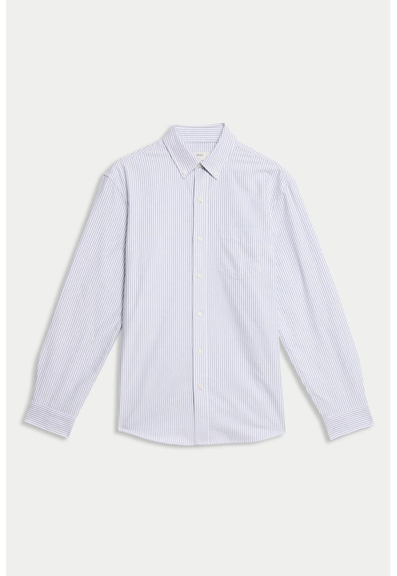 Памучна риза с райе Marks  Spencer
