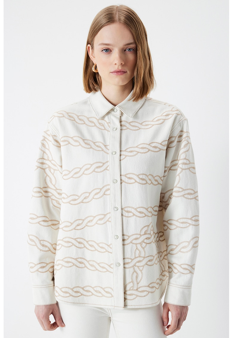 Памучна риза с фигурален принт Ipekyol