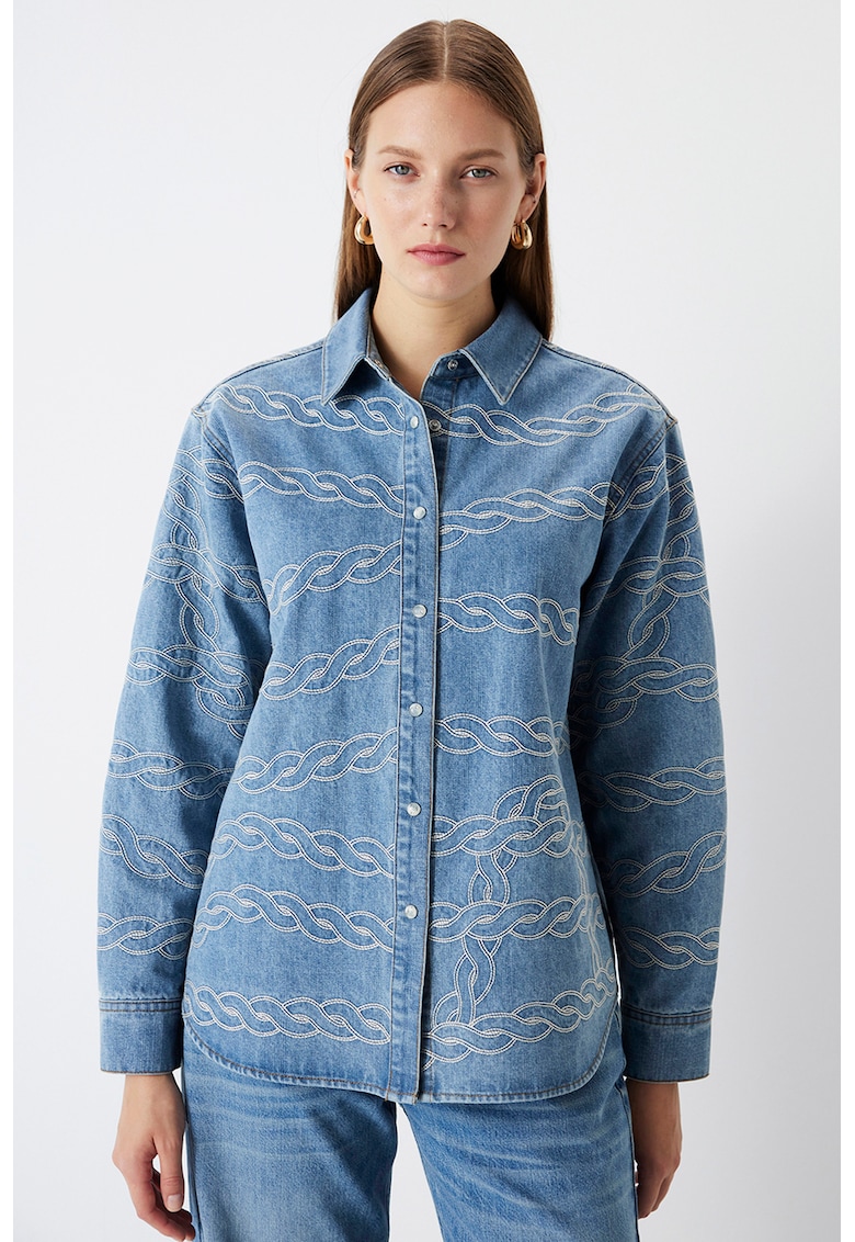 Памучна риза с фигурален принт Ipekyol