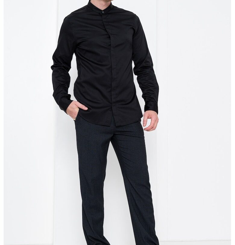 Памучна риза с яка Henley ARMANI EXCHANGE