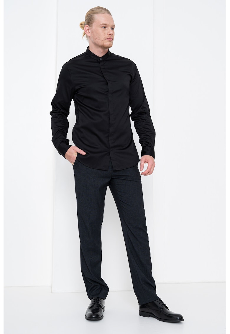 Памучна риза с яка Henley ARMANI EXCHANGE