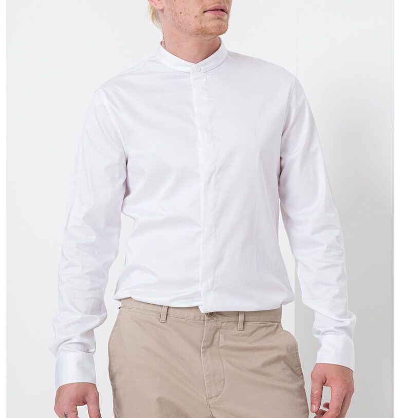 Памучна риза с яка Henley ARMANI EXCHANGE