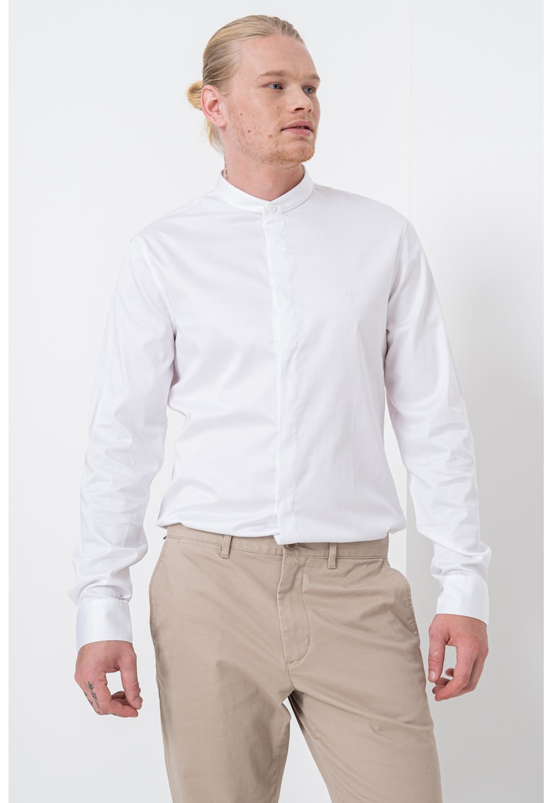 Памучна риза с яка Henley ARMANI EXCHANGE