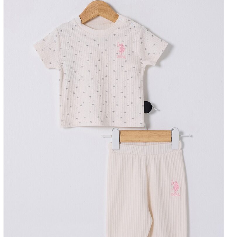 Памучна рипсена тениска и панталон US Polo Assn