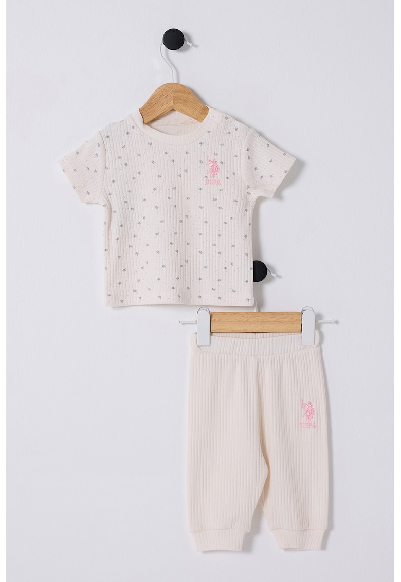 Памучна рипсена тениска и панталон US Polo Assn