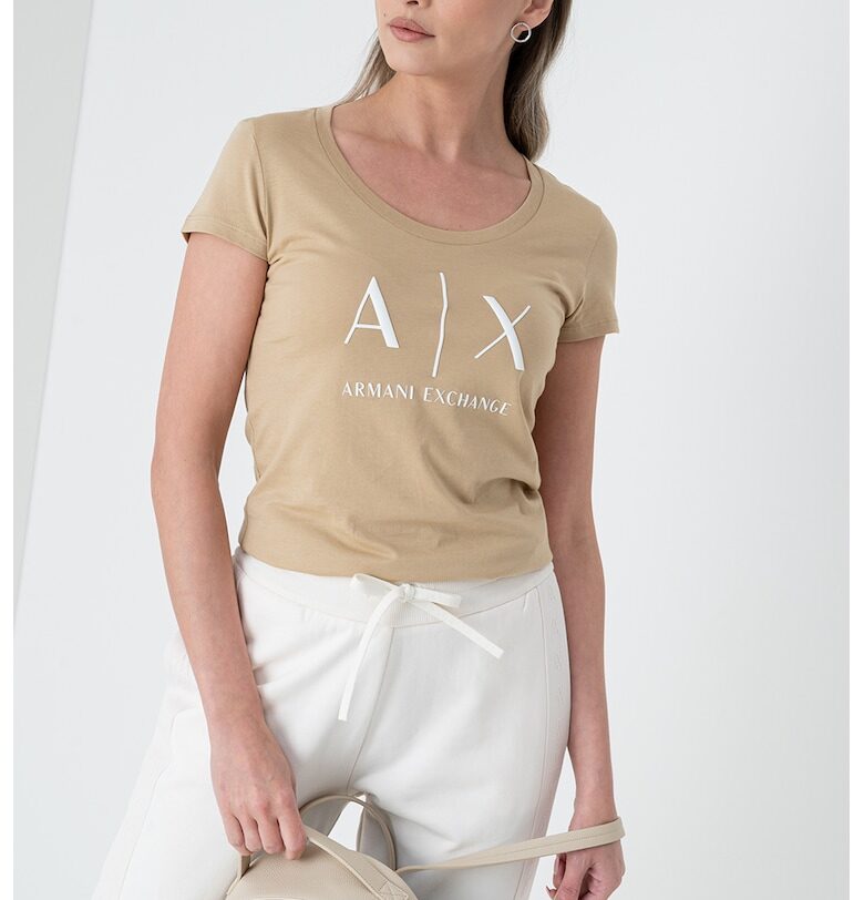Памучна слим тениска ARMANI EXCHANGE