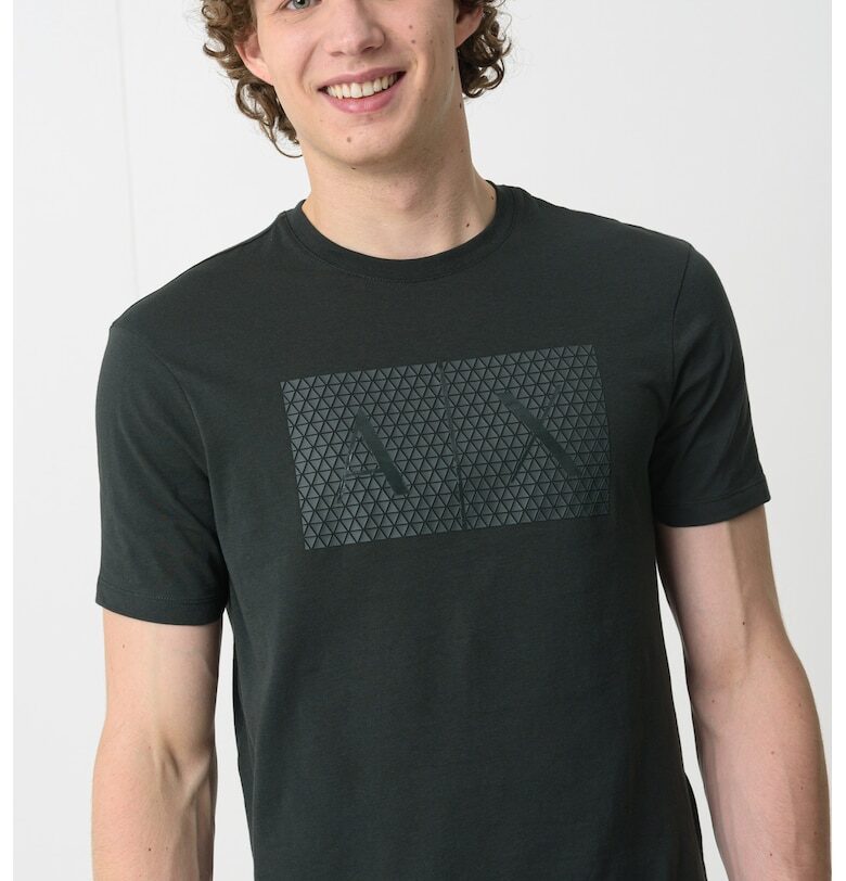 Памучна слим тениска с лого ARMANI EXCHANGE