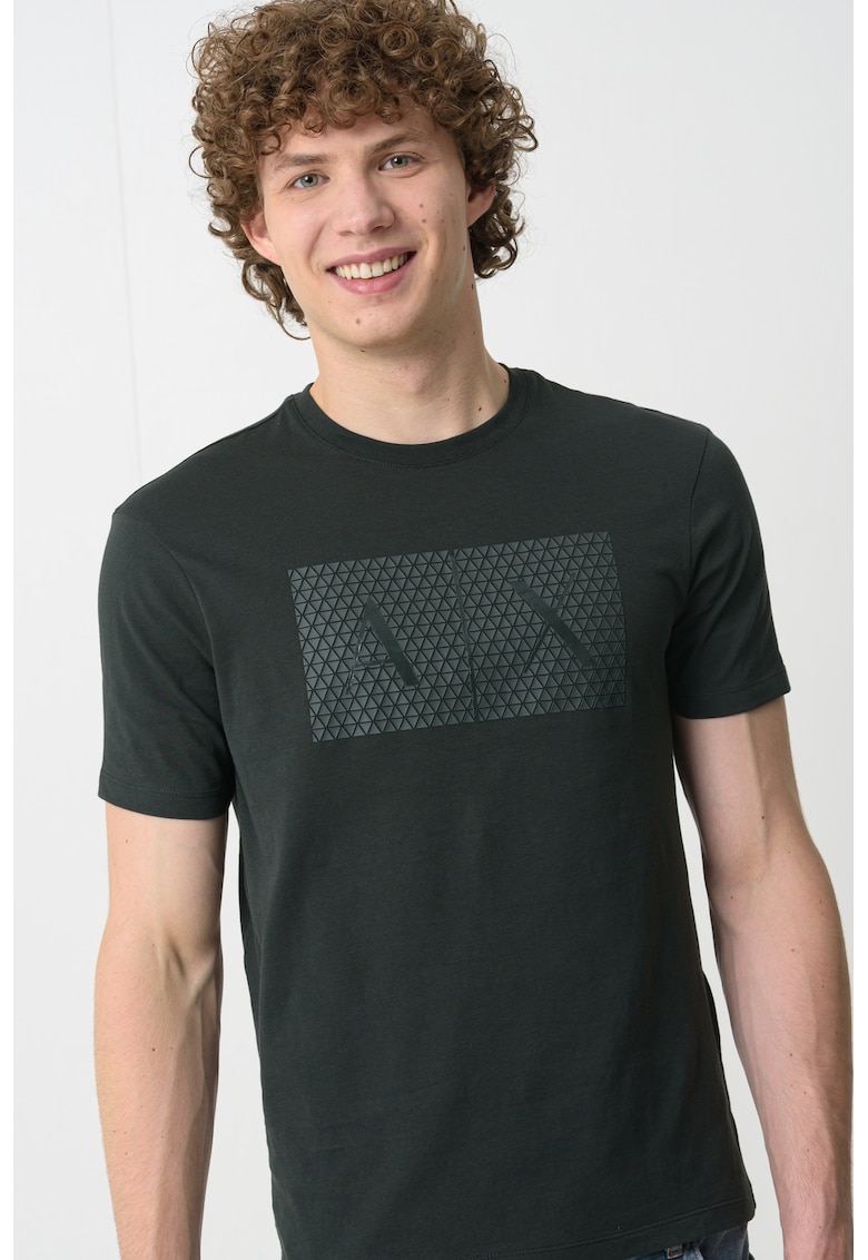 Памучна слим тениска с лого ARMANI EXCHANGE