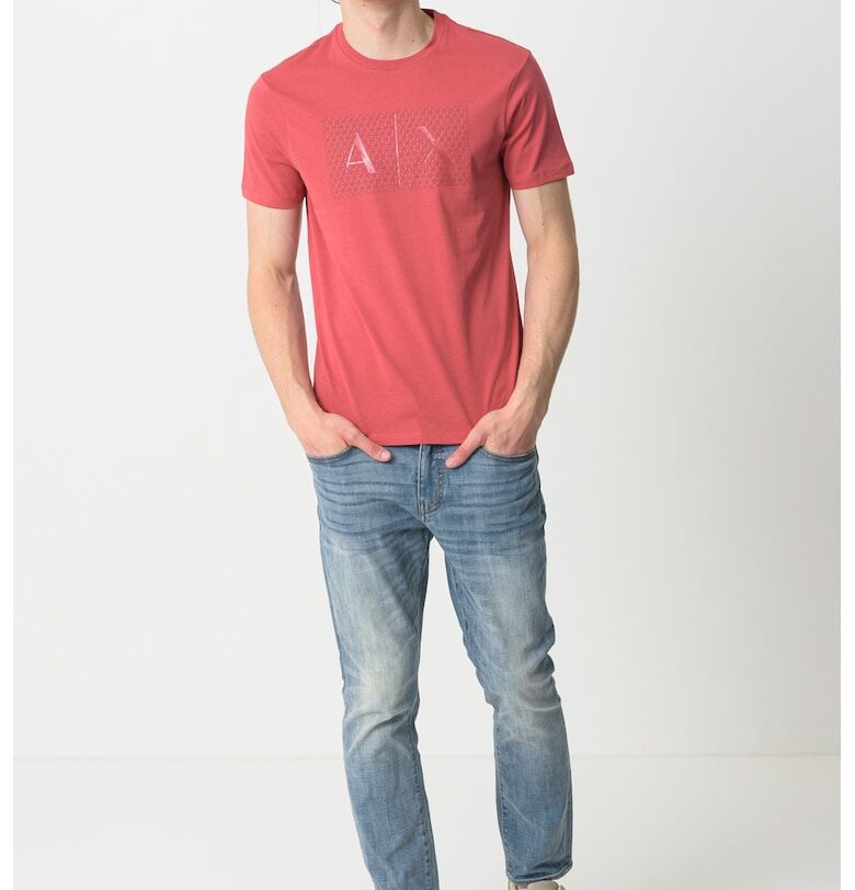Памучна слим тениска с лого ARMANI EXCHANGE