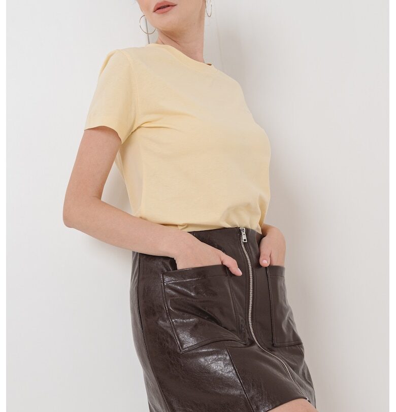 Памучна слим тениска с овално деколте BOSS