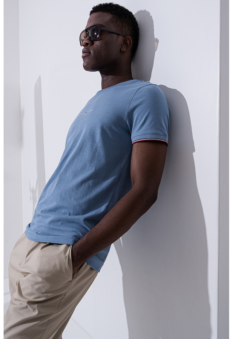 Памучна слим тениска с овално деколте Tommy Hilfiger