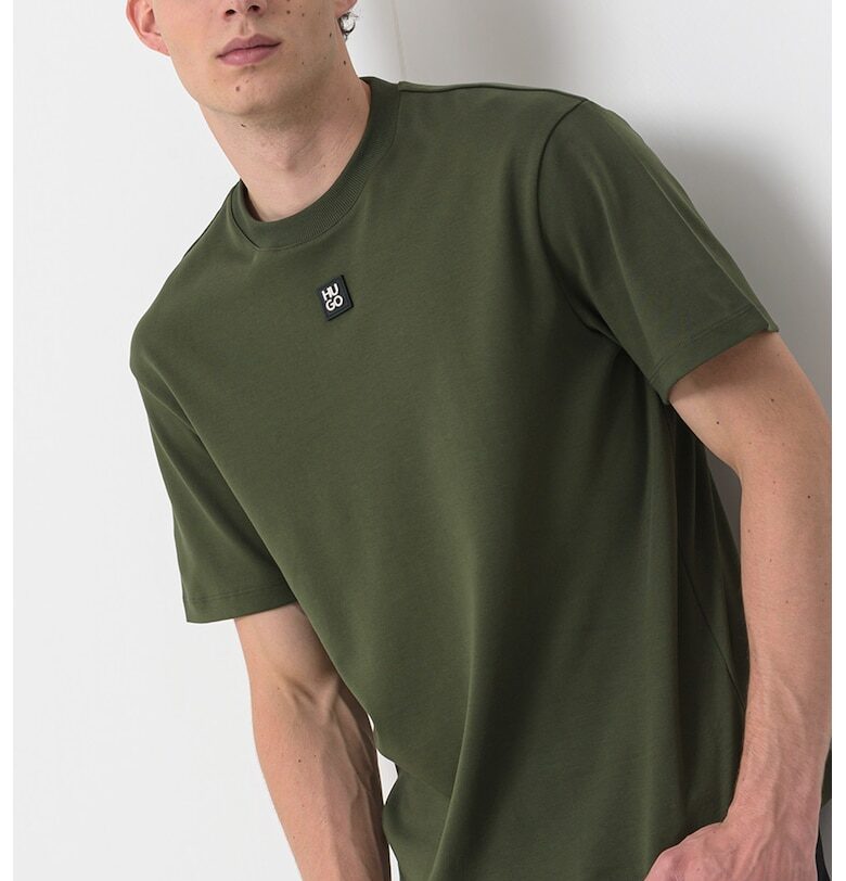 Памучна тениска Dalile с овално деколте HUGO