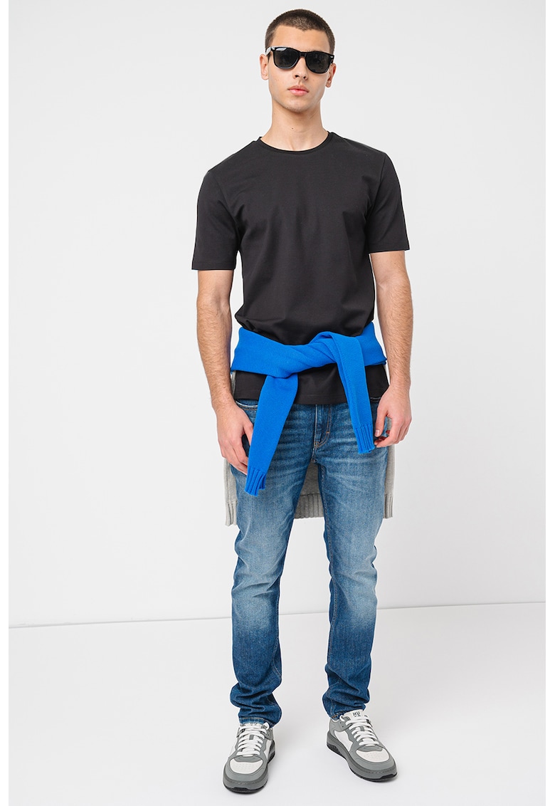 Памучна тениска Dimerstee с овално деколте HUGO