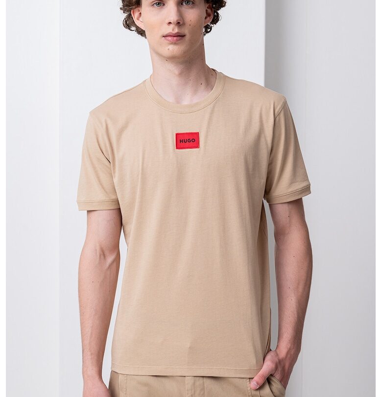 Памучна тениска Diragolino с пришито лого HUGO