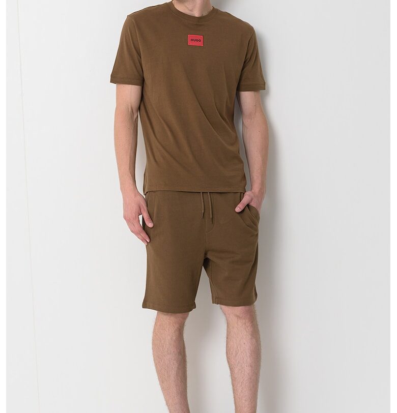 Памучна тениска Diragolino с пришито лого HUGO