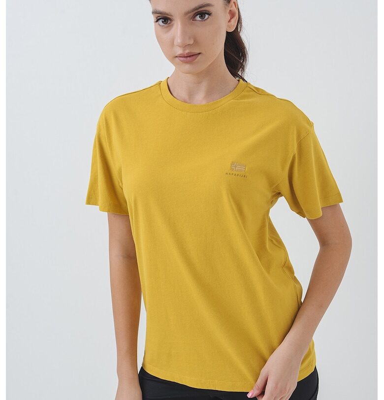 Памучна тениска Nina с овално деколте Napapijri