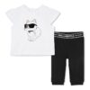 Памучна тениска и панталон с лого - 2 части KARL LAGERFELD KIDS