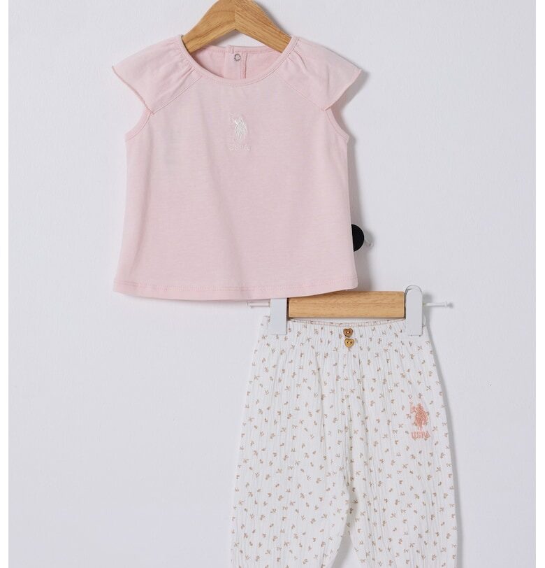 Памучна тениска и панталон с принт US Polo Assn