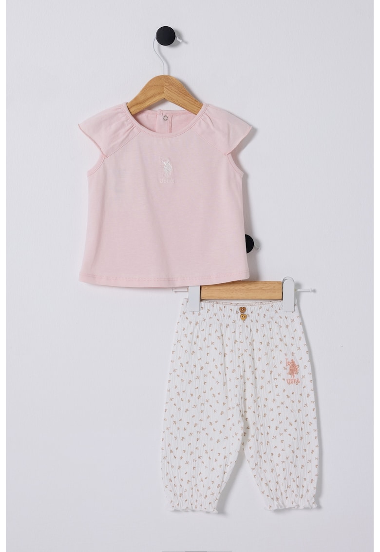 Памучна тениска и панталон с принт US Polo Assn