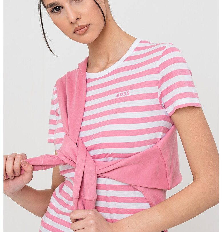 Памучна тениска на райе BOSS