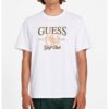 Памучна тениска с бродирано лого GUESS