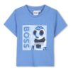 Памучна тениска с графика BOSS Kidswear