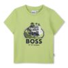Памучна тениска с графика BOSS Kidswear