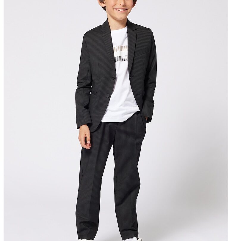 Памучна тениска с графика BOSS Kidswear