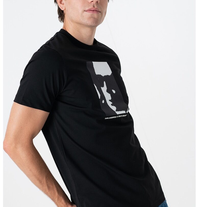 Памучна тениска с графика Karl Lagerfeld