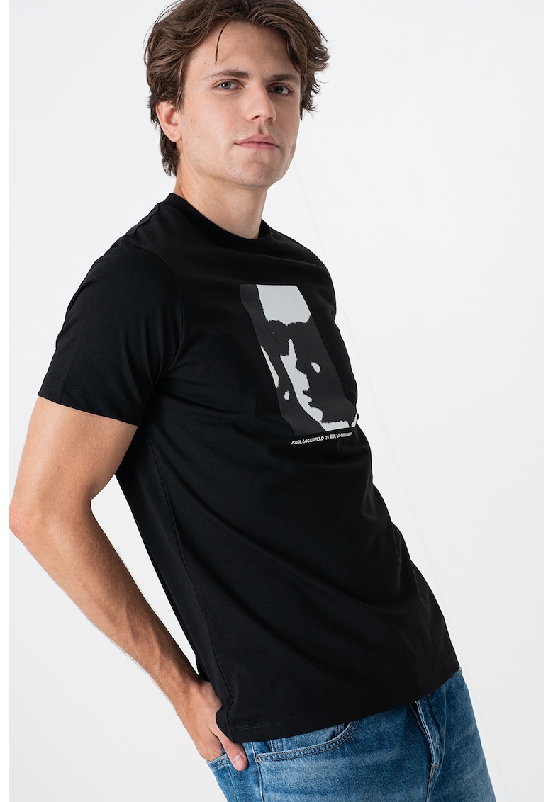 Памучна тениска с графика Karl Lagerfeld