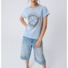 Памучна тениска с декоративни камъни GUESS