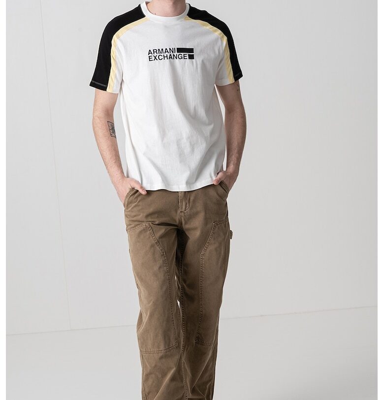 Памучна тениска с контрасти ARMANI EXCHANGE