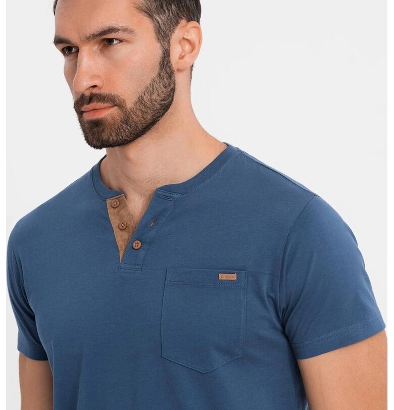 Памучна тениска с копчета OMBRE