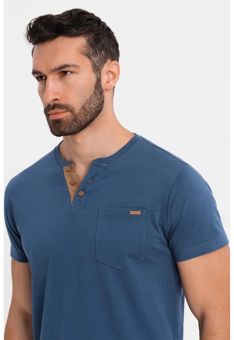 Памучна тениска с копчета OMBRE