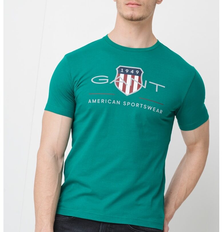 Памучна тениска с лога Gant