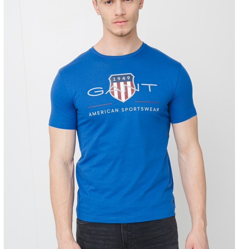 Памучна тениска с лога Gant