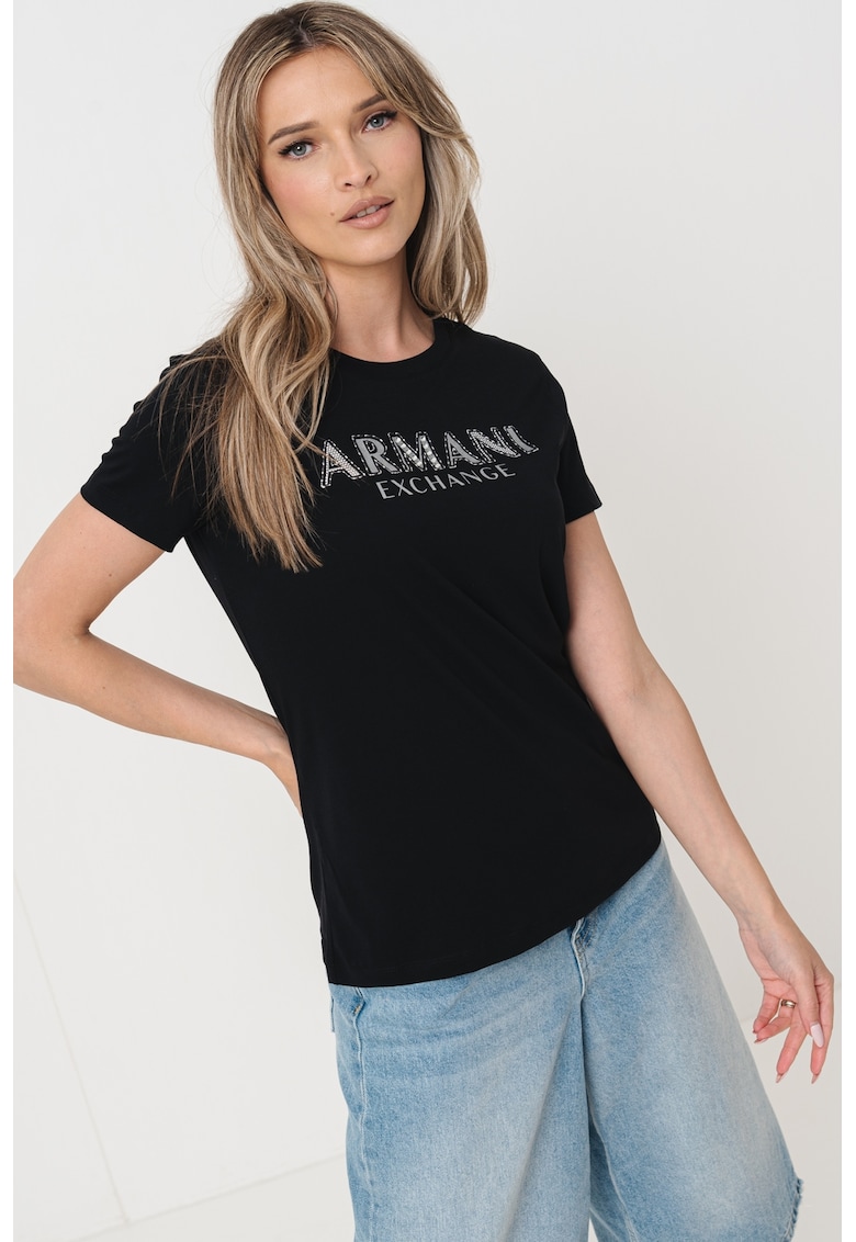 Памучна тениска с лого ARMANI EXCHANGE