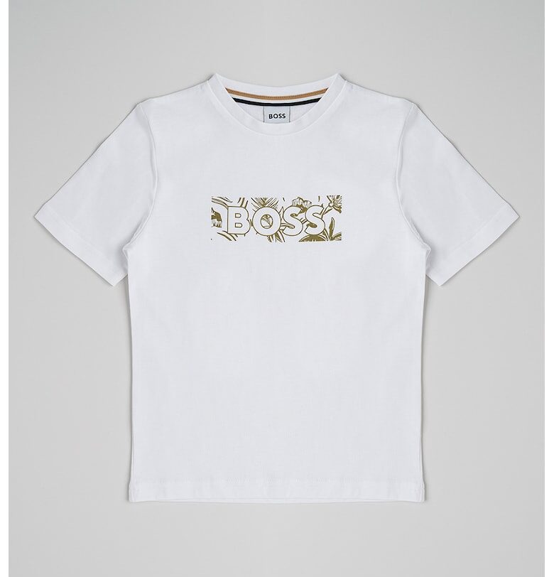 Памучна тениска с лого BOSS Kidswear