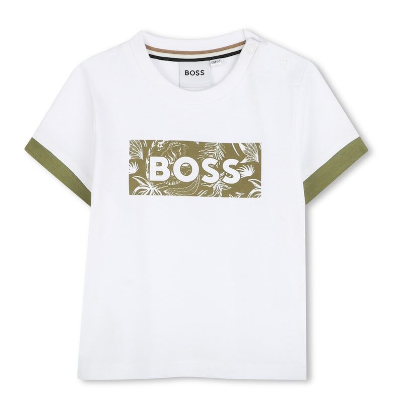 Памучна тениска с лого BOSS Kidswear